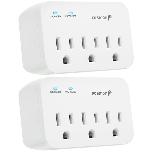 ETL Listed Fosmon 6 Outlet Surge Protector Multi Plug Wall Adapter Tap 1200J ETL Listed Fosmon 6 Outlet Surge Protector Multi Plug Wall Adapter Tap 1200J